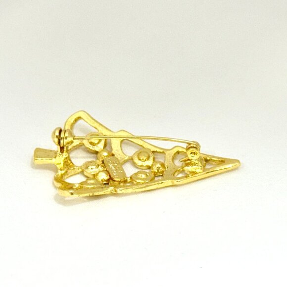 Collectible Vintage Eisenberg Ice Goldtone Christmas Tree Brooch - NOS - Picture 3 of 4